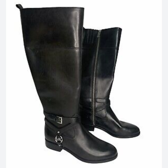 ✨New! Michael Michael Kors Womens Preston Leather Riding Boots Black. NEW. - Picture 9 of 11